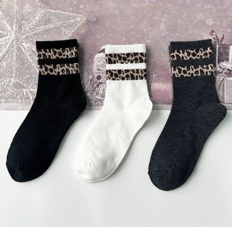 Set 9 Paia Calzini Donna Comfort - Cuori, Righe e Leopardato