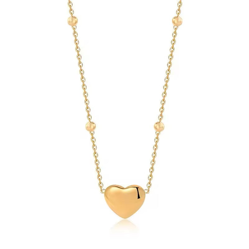 BRACCIALE E COLLANA A CATENA A FORMA DI CUORE COLOR ORO